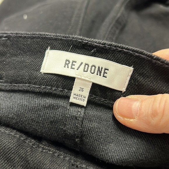 Re/Done Black Straight Leg Denim Button Fly Size 26 - Picture 7 of 10